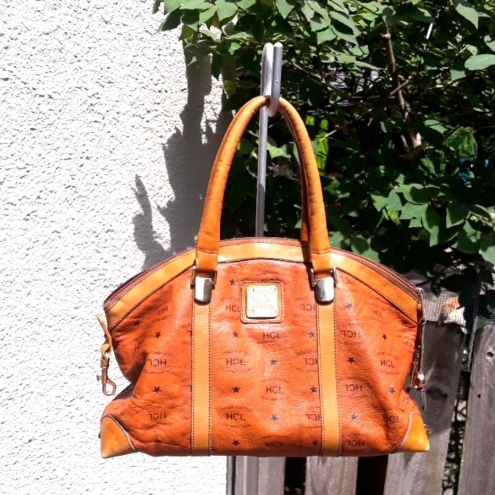 💥Vintage HCL Leather Handbag Made in Germany Rare Color! 💥